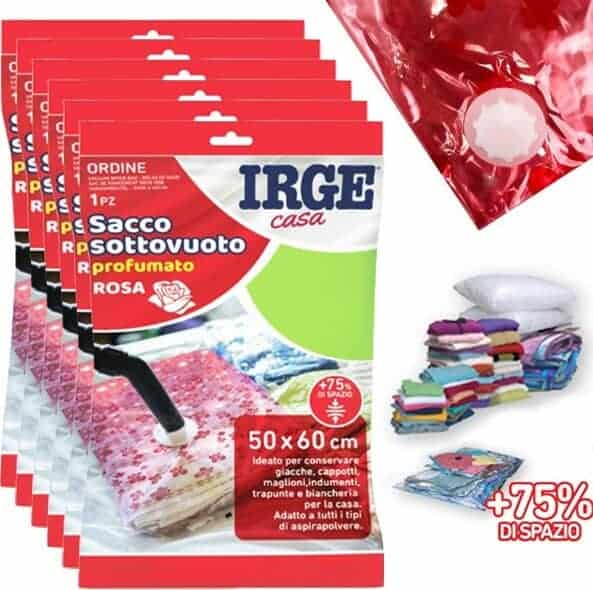 IRGE 6 sacchetti buste salvaspazio armadio sottovuoto 80x120 vestit