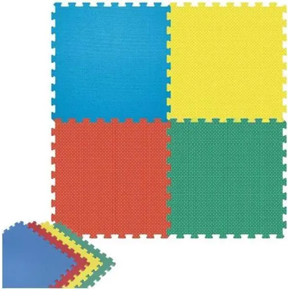 Tappeto Puzzle 4 Pezzi per Bambini 60x60 cm Tappetino Colorato Gomma Bimbi Gioco