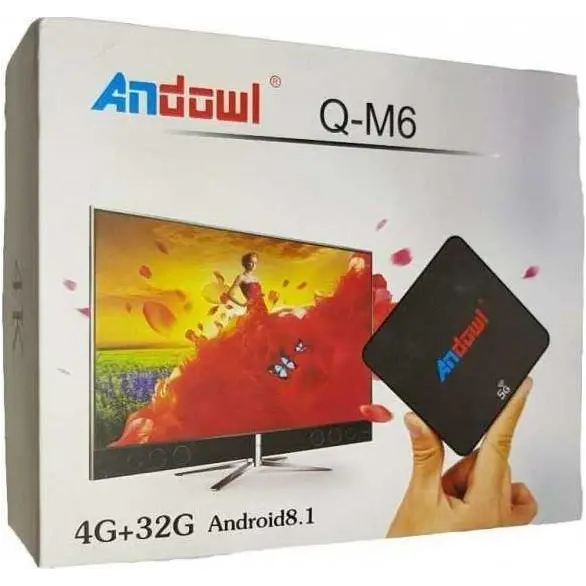 Smart TV Box Andowl Q-M6 IPTV Android RAM 4 GB ROM 32GB Wi-Fi Telecomando 4K HD