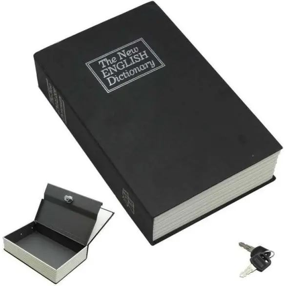 Libro Nero Cassaforte di Sicurezza per Libreria con Chiavi Alluminio Plastica