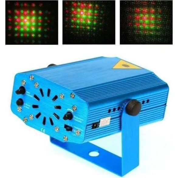 Mini Proiettore Laser Effetto Luci Discoteca Festa Party Musica Divertimento