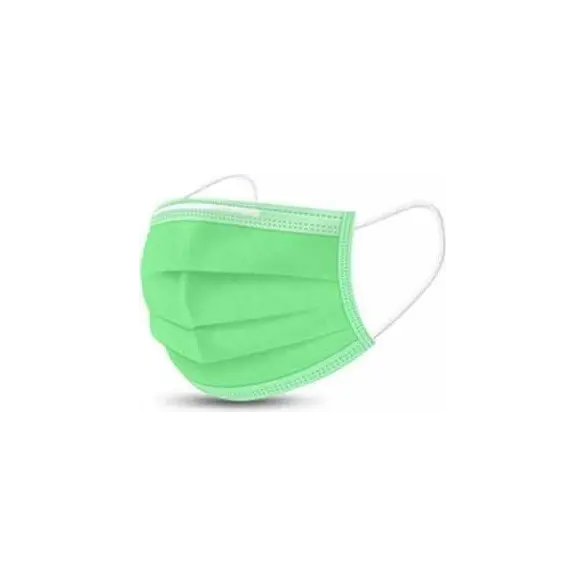50x Mascherine Tipo II Certificate CE Colore Verde Monouso per Naso Bocca Viso