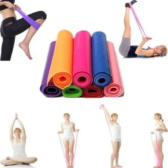 2x Banda Elastica Fascia Yoga Pilates Estensore Elastico Fitness Crossfit Sport