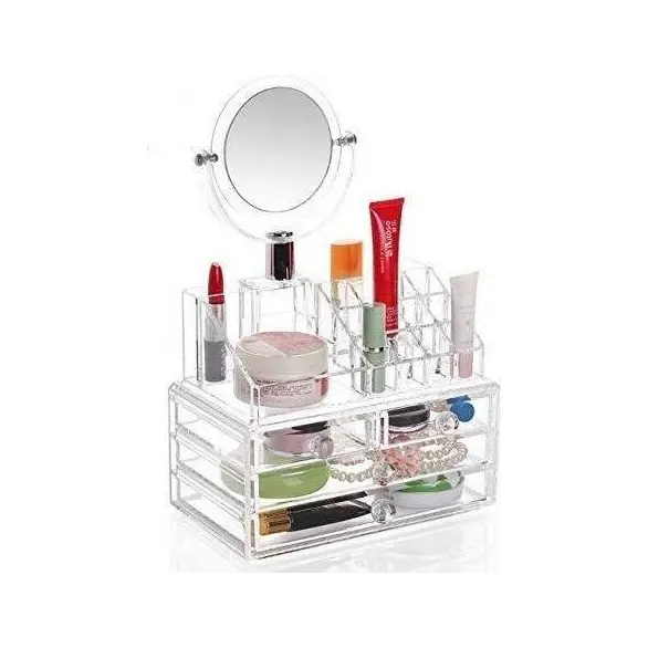 Organizzatore Make-up Porta Trucco Cosmetici con Specchio Donna Box 18285