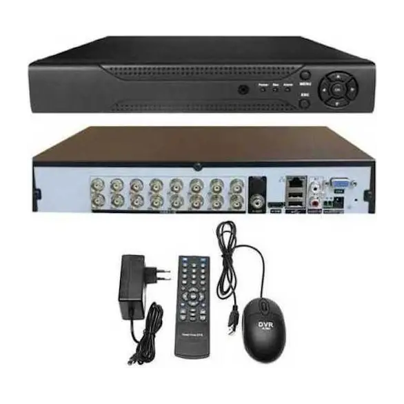 DVR 16 Canali 26x20x4.3cm AHD HDMI HD H.264 Mouse Telecomando VGA Sorveglianza