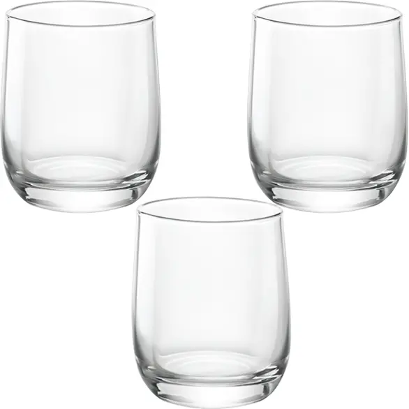 3x Bicchieri da Acqua Mod. Loto 19cl Bicchiere da Tavola in Vetro Cucina Vino