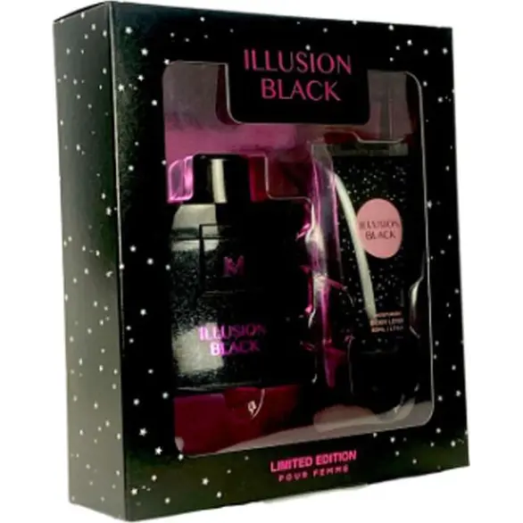 Set Regalo Donna Illusion Black Profumo 50 ml + Lozione Corpo 50 ml per Lei
