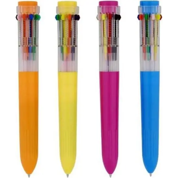 2x Penna a Sfera 10 Colori Multicolore Punta Fine 0,5mm Penne Colorate Bambini
