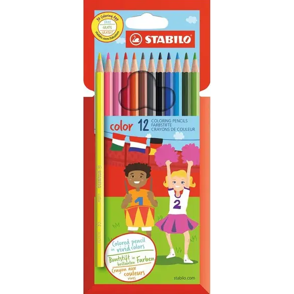 Matite Colorate Confezione da 12 Colori Assortiti per Bambini Astuccio Scuola