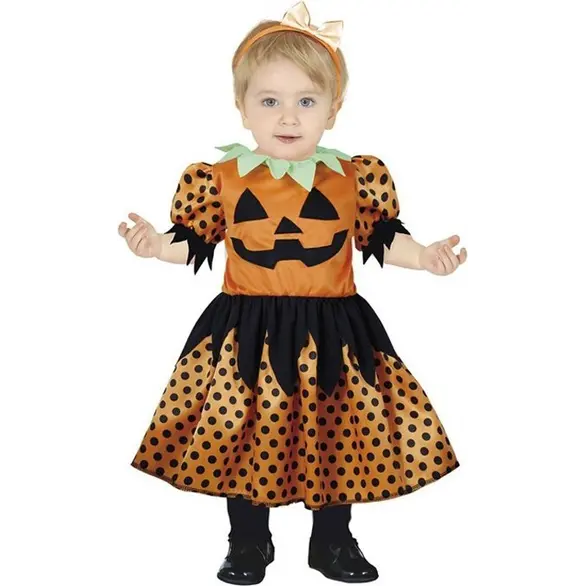 Costume Carnevale zucca di Halloween travestimento zucchetta bambina 18-24 mesi