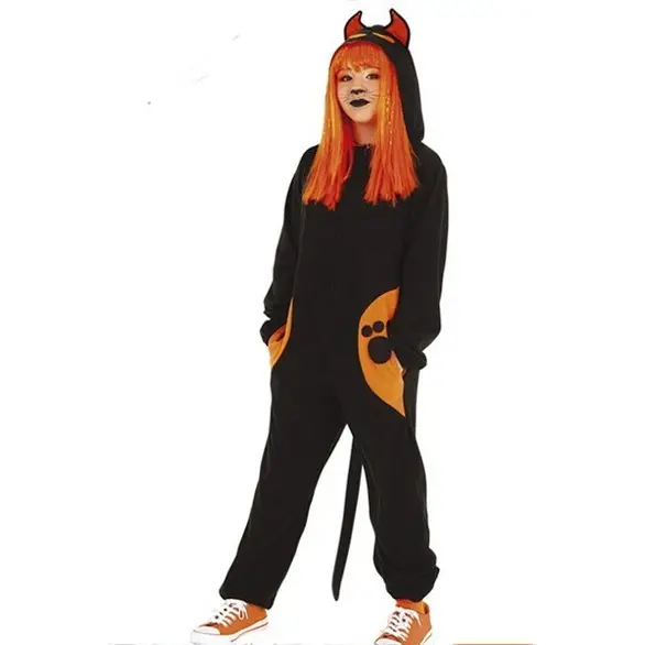 Costume gatta nera Kigurumi travestimento bambina 3-8 anni carnevale cosplay...