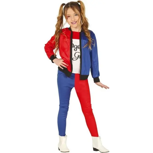 Costume Carnevale Suicide Squad vestito Harley Quinn bambina 3-12 anni festa...