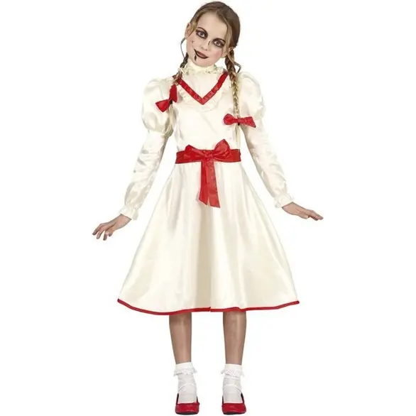 Costume Carnevale Annabelle The Conjuring vestito horror ragazza 5-16 anni...