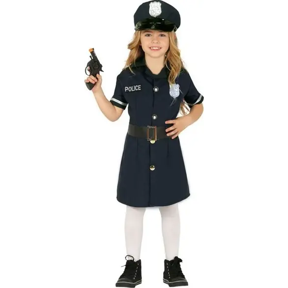 Costume Carnevale poliziotta vestito travestimento bambina 3-12 anni...