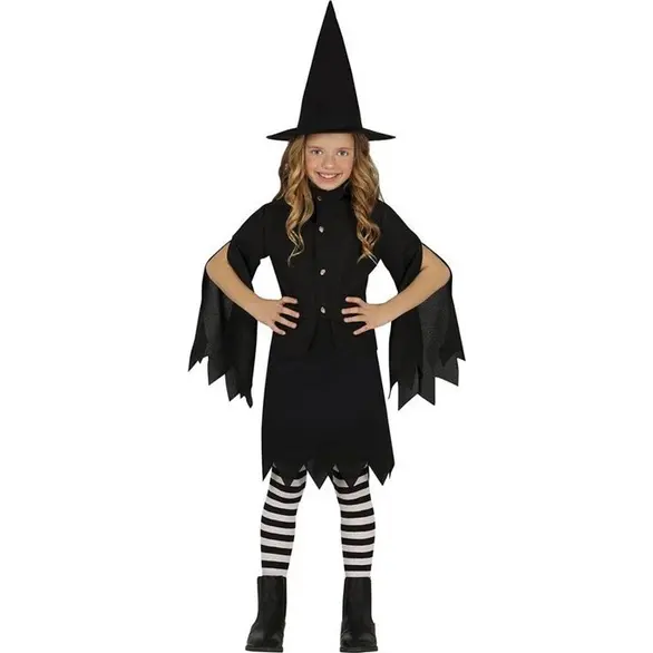 Costume Carnevale Strega di Salem travestimento per bambina 3-12 anni...