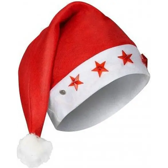 12x Cappello di Babbo Natale Luci LED Luminoso Feste Travestimento Accessorio