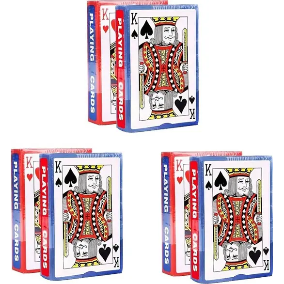 6 Mazzi Carte da Gioco Poker 52 Plastificate Black Jack Giochi Ramino Scala 40
