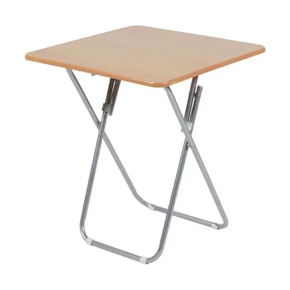 Tavolino Tavolo Pieghevole Richiudibile Quadrato in Legno e Metallo 60x70 cm