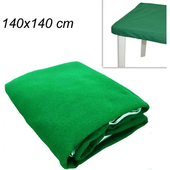 Panno Verde per Tavolo da Gioco Tovaglia in Tessuto Poker Blackjack 140x140 cm