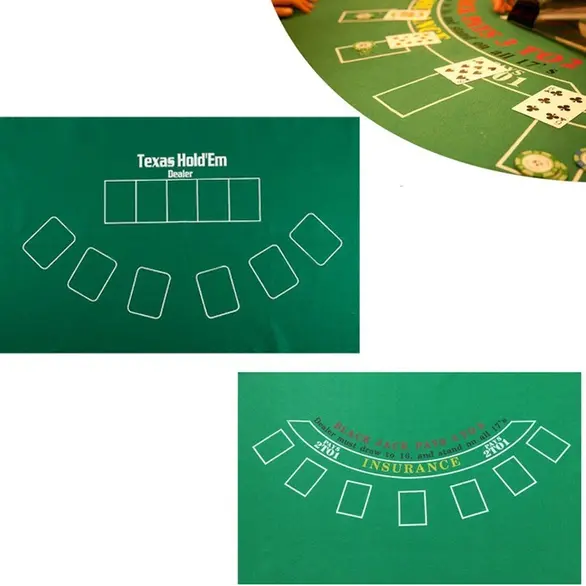 Panno Verde in Tessuto da Tavolo 60x90 cm Poker BlackJack Tovaglia da Gioco
