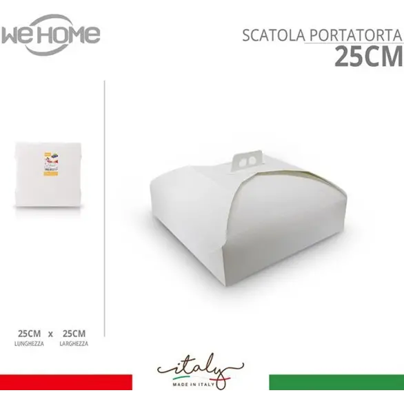 10x Scatole Porta Torte in Cartone Economiche Quadrate Bianco Varie Misure...