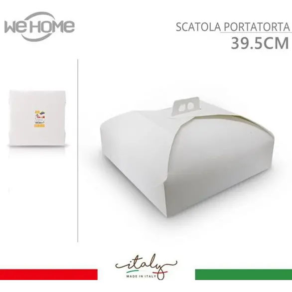 10x Scatole Porta Torte in Cartone Economiche Quadrate Bianco Varie Misure...