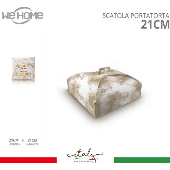 10x Scatola Porta Torte in Cartone Spatolata Bianca e Oro Varie Misure...