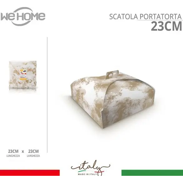10x Scatola Porta Torte in Cartone Spatolata Bianca e Oro Varie Misure...