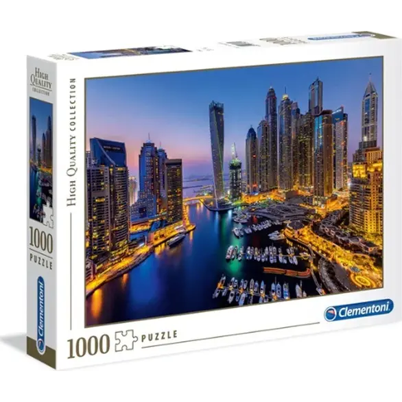 Puzzle 1000 Pezzi Panorama Skyline Dubai Grattacieli Palazzi Mare 69x50 cm