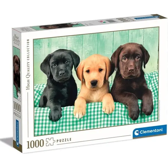 Puzzle 1000 Pezzi Tre Labrador Cani Piccoli Cuccioli Animali 69x50 cm 10 anni+