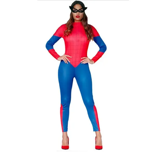 Costume Carnevale Spiderman donna ragno vestito da supereroina M/L festa (L)