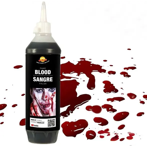 Sangue Finto in Bottiglia per Trucco Halloween e Carnevale 450 ml Make Up
