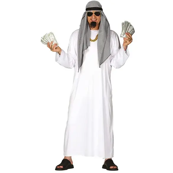 Costume Carnevale Tunica Sceicco arabo Oriente Sultano Vestito Taglia L