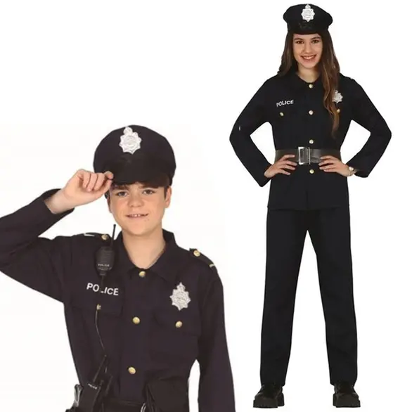 Costume Carnevale da Poliziotto Vestito polizia ragazzi unisex 14-16 anni