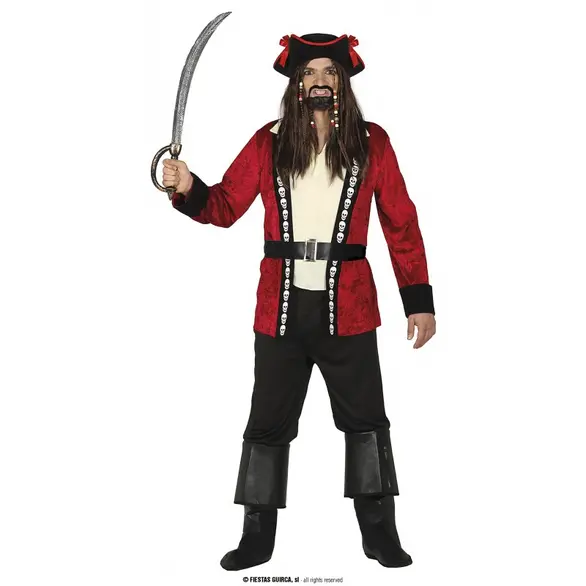 Costume Carnevale da Pirata bucaniere corsaro uomo adulto taglia M