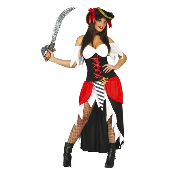 Costume Carnevale piratessa del mare bucaniera Corsara Halloween Taglie M/L (M)
