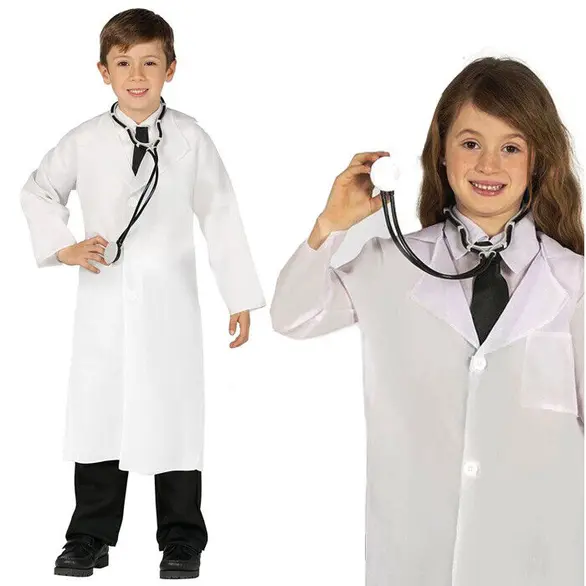 Costume Carnevale camice dottore dottoressa medico doctor unisex 5-12 anni...