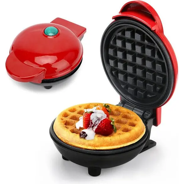Piastra per Waffle Cialde Dolci Antiaderente Elettrica 350W Mini Waffle Maker