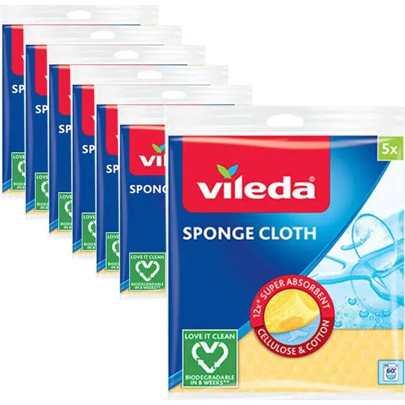 Set 35 Pezzi Panno Spugna Assorbente 100% Biodegradabile Vileda Sponge Cloth
