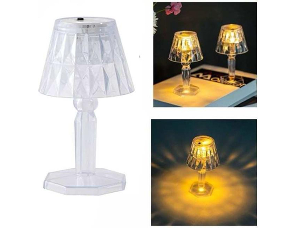 12 Mini Lampada Tavolo Comodino Diamante Effetto Cristallo Luce Calda Casa