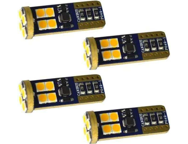 4x LED T10 12SMD 12-24V Lampade Lampadine Luci Gialla Auto Moto Camion 1600k