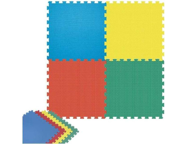 Tappeto Puzzle 4 Pezzi per Bambini 60x60 cm Tappetino Colorato Gomma Bimbi Gioco