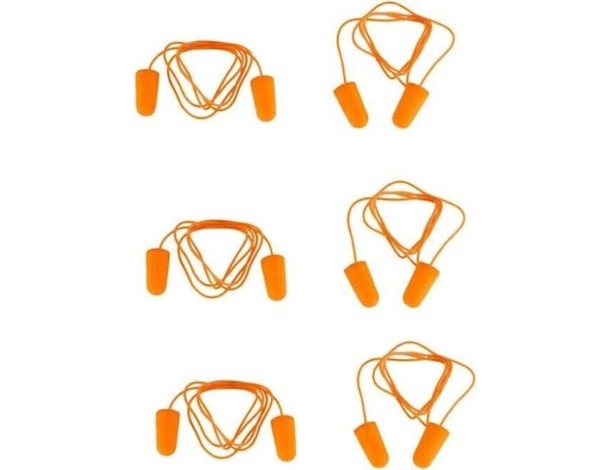 6 Paia Tappi Per Orecchie Anti Rumore Con Cordoncino Lavoro Studio 32dB Dormire