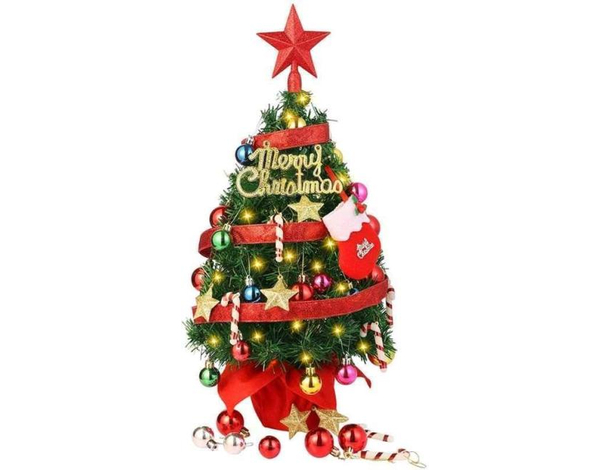 Albero Di Natale Piccolo Decorazione Da Tavolo Addobbato Artificiale 50cm Luci