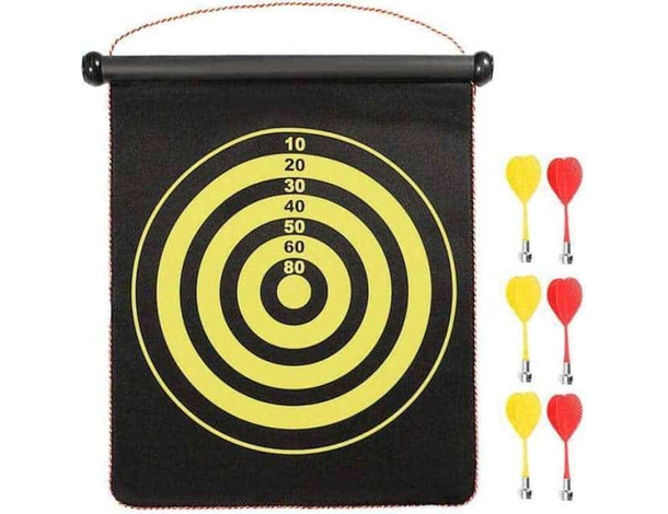 Bersaglio Magnetico 6 Frecce Dardi Tiro Segno Sport Freccia Magnetica 15"...