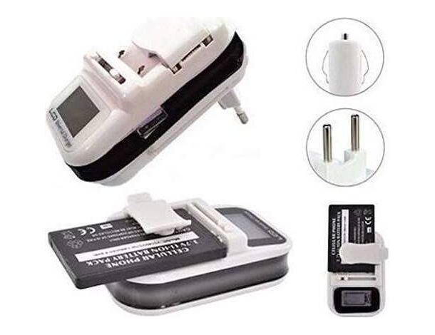 Caricabatteria Caricatore Batteria LCD Universale USB Smartphone Fotocamere