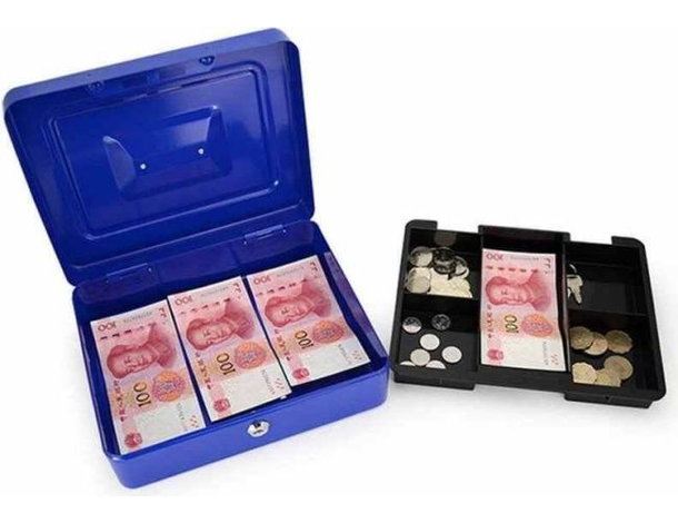 Cassetta Di Sicurezza Portavalori Con Vassoio Portamonete e 2 Chiavi...