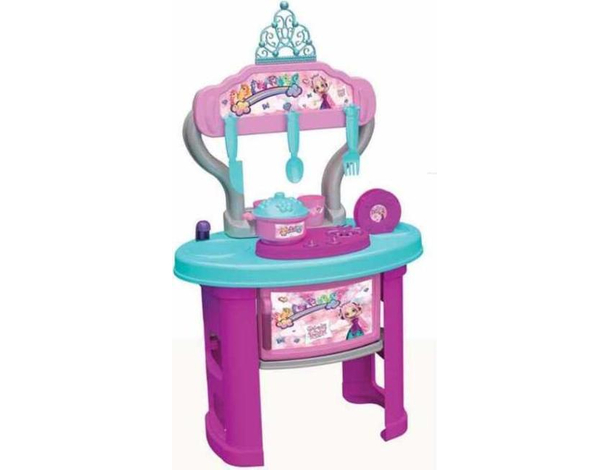 Cucina Giocattolo Bambini 70cm 19 Pezzi Principesse Luci Suoni Forno Fornello