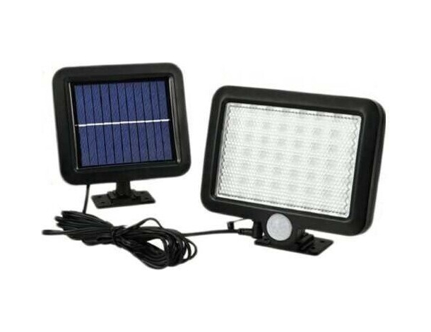 Faro 56 Led Impermeabile Esterno Giardino Lampada Con Pannello Solare Cavo 5M