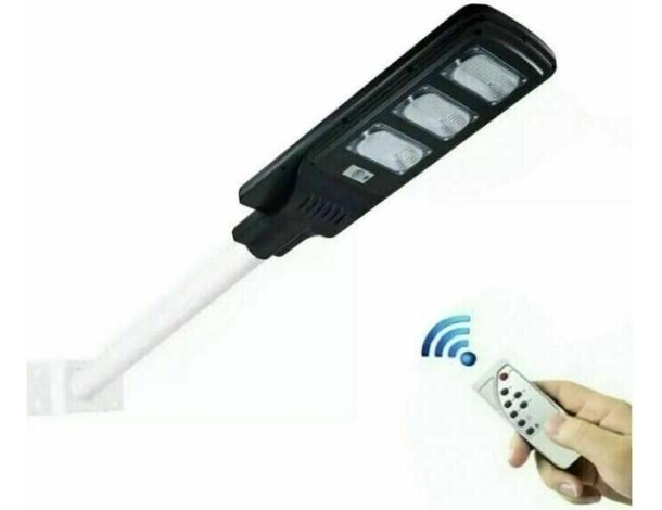 Faro Lampione Led Stradale Giardino Fotovoltaico Pannello Solare 90W 6500K 3